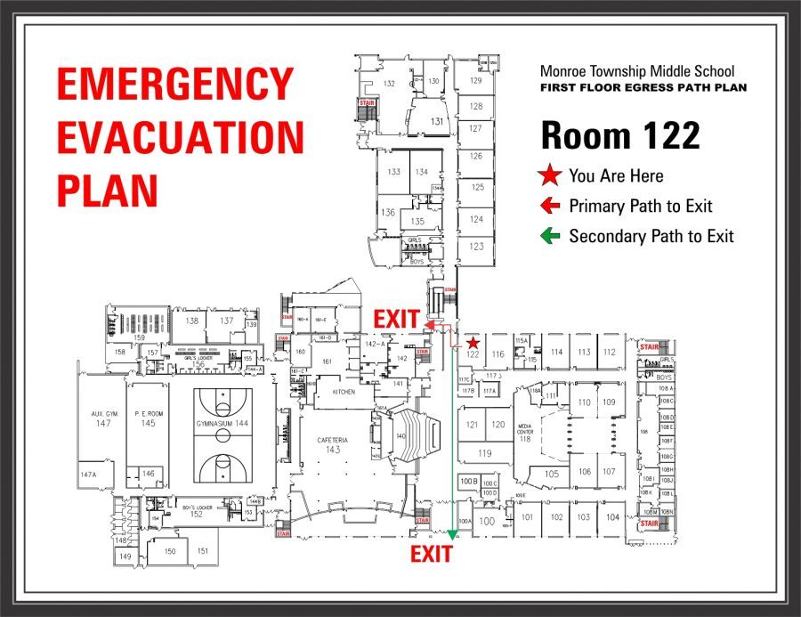 Emergency Evacuation Plan Egress Maps Project Sign Architectural Signage